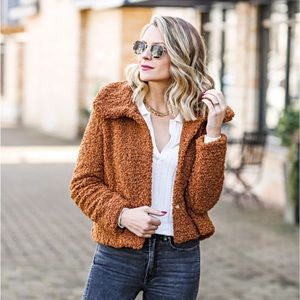 Forever 21 Brown Teddy Coat Size Small